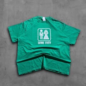 Vintage Relaxed Green Gildan Game Over Streetwear Tee